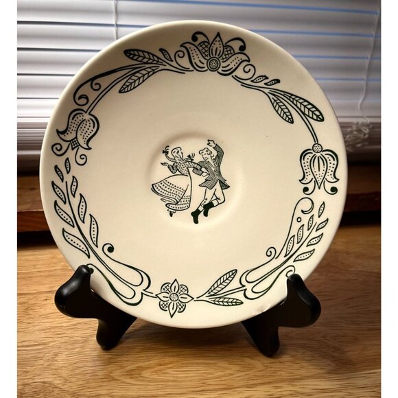 Vintage Royal China Bucks County Green Dancers Plate - Picture 1 of 7